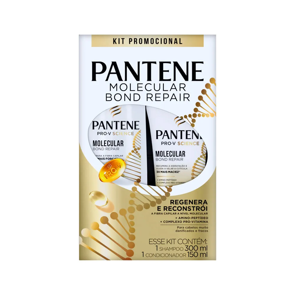 KIT PANTENE MOLECULAR BOND REPAIR SHAMPOO 300ML + CONDICIONADOR 150ML