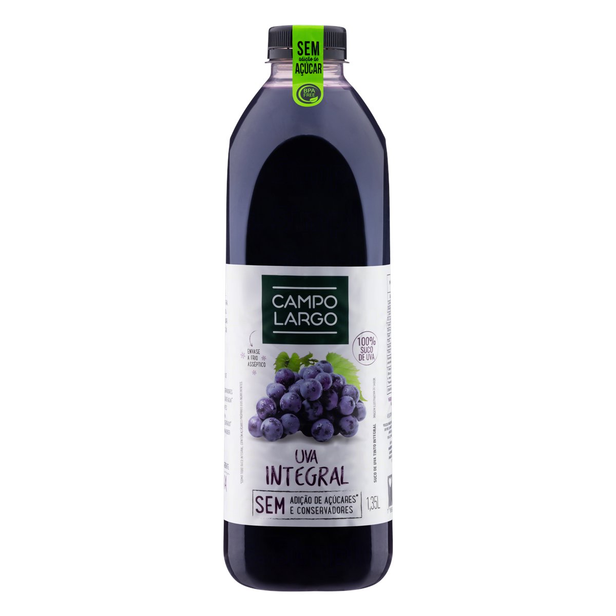 SUCO INTEGRAL UVA TINTO CAMPO LARGO GARRAFA 1,35L 0