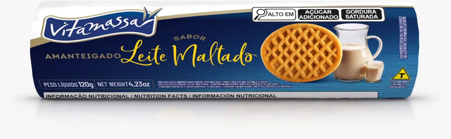 BISCOITO AMANTEIGADO LEITE MALTADO VITAMASSA 120G