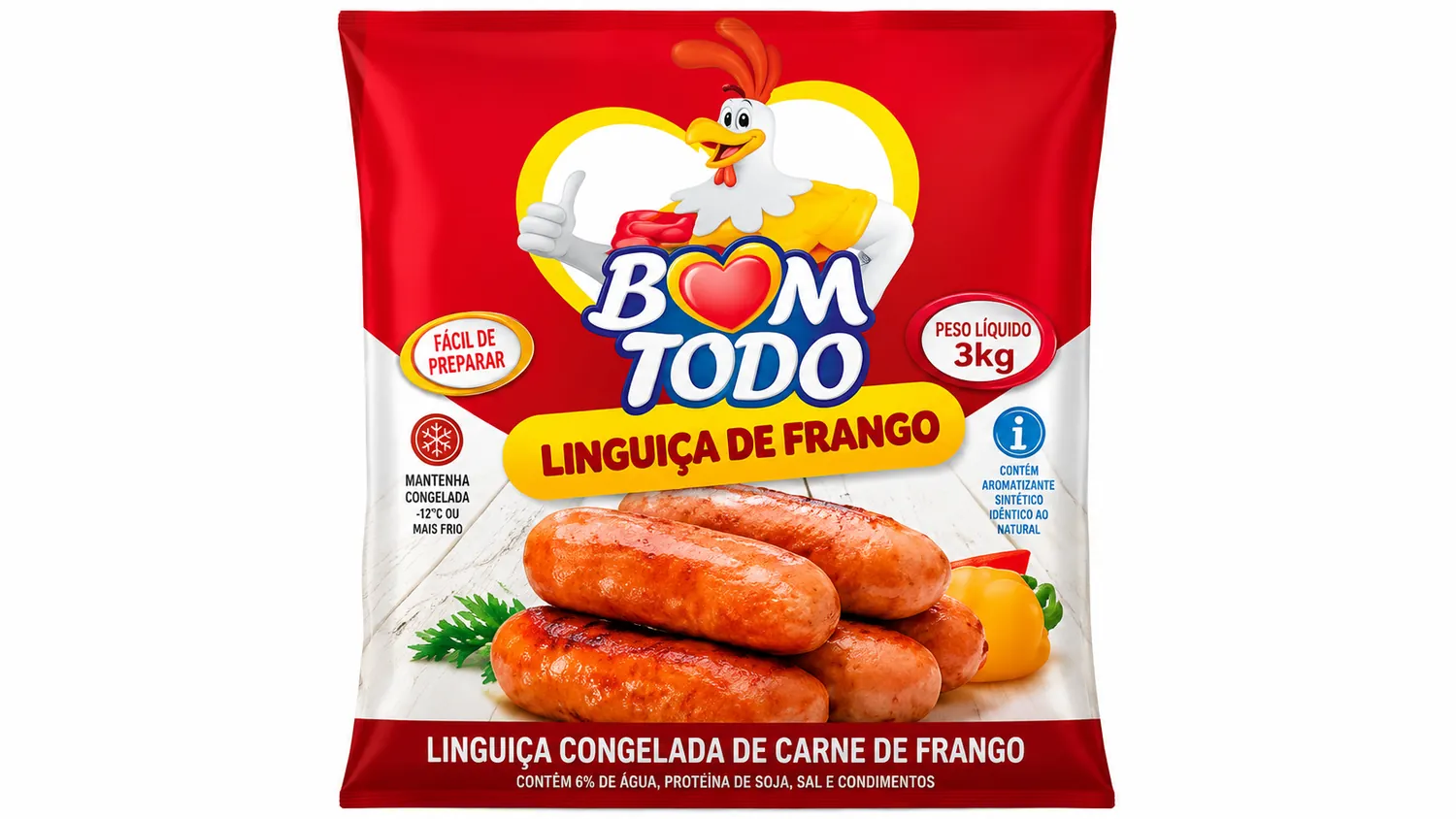 LINGUIÇA DE FRANGO CONGELADA BOM TODO KG — imagem 1
