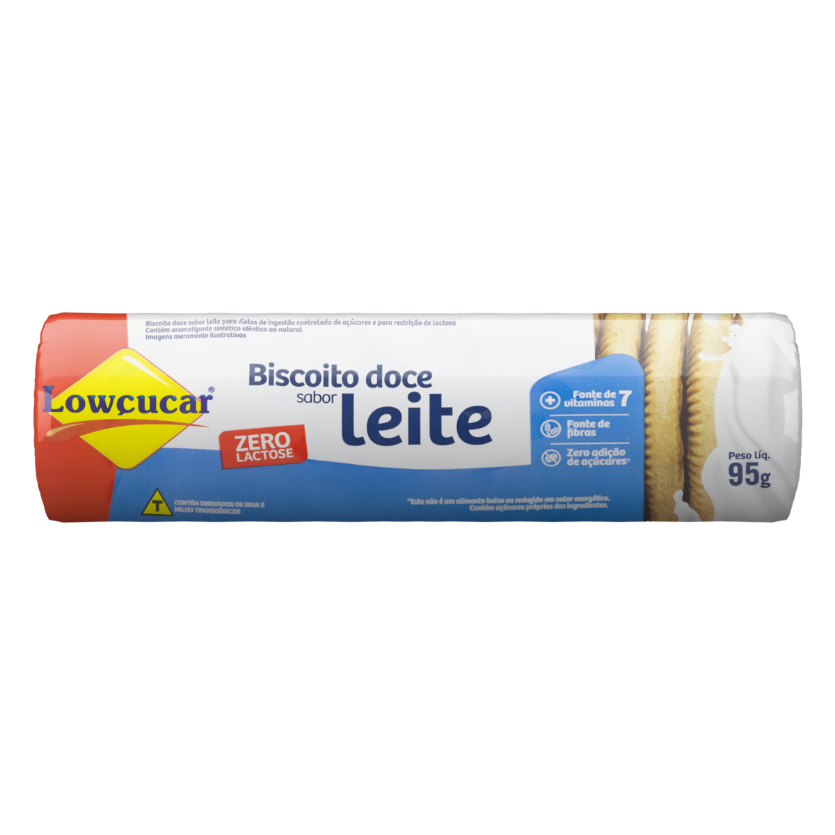 BISCOITO LEITE ZERO LACTOSE LOWÇUCAR PACOTE 95G