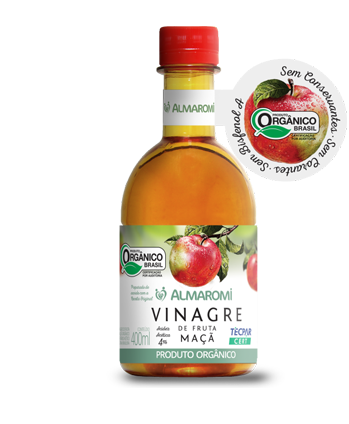 VINAGRE DE MAÇÃ ORGÂNICO ALMAROMI FRASCO 400ML