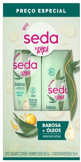 KIT SHAMPOO 300ML + CONDICIONADOR 190ML SEDA BY RAYZA BABOSA + ÓLEOS 0