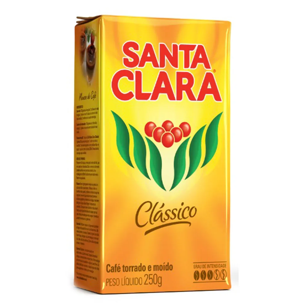 CAFÉ TORRADO E MOÍDO CLÁSSICO SANTA CLARA PACOTE 250G