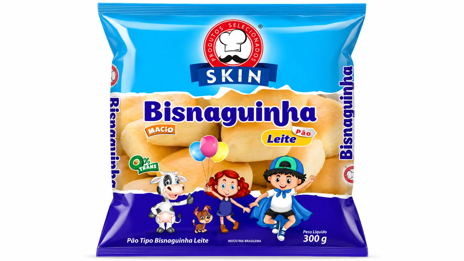 PÃO TIPO BISNAGUINHA LEITE SKIN 300G