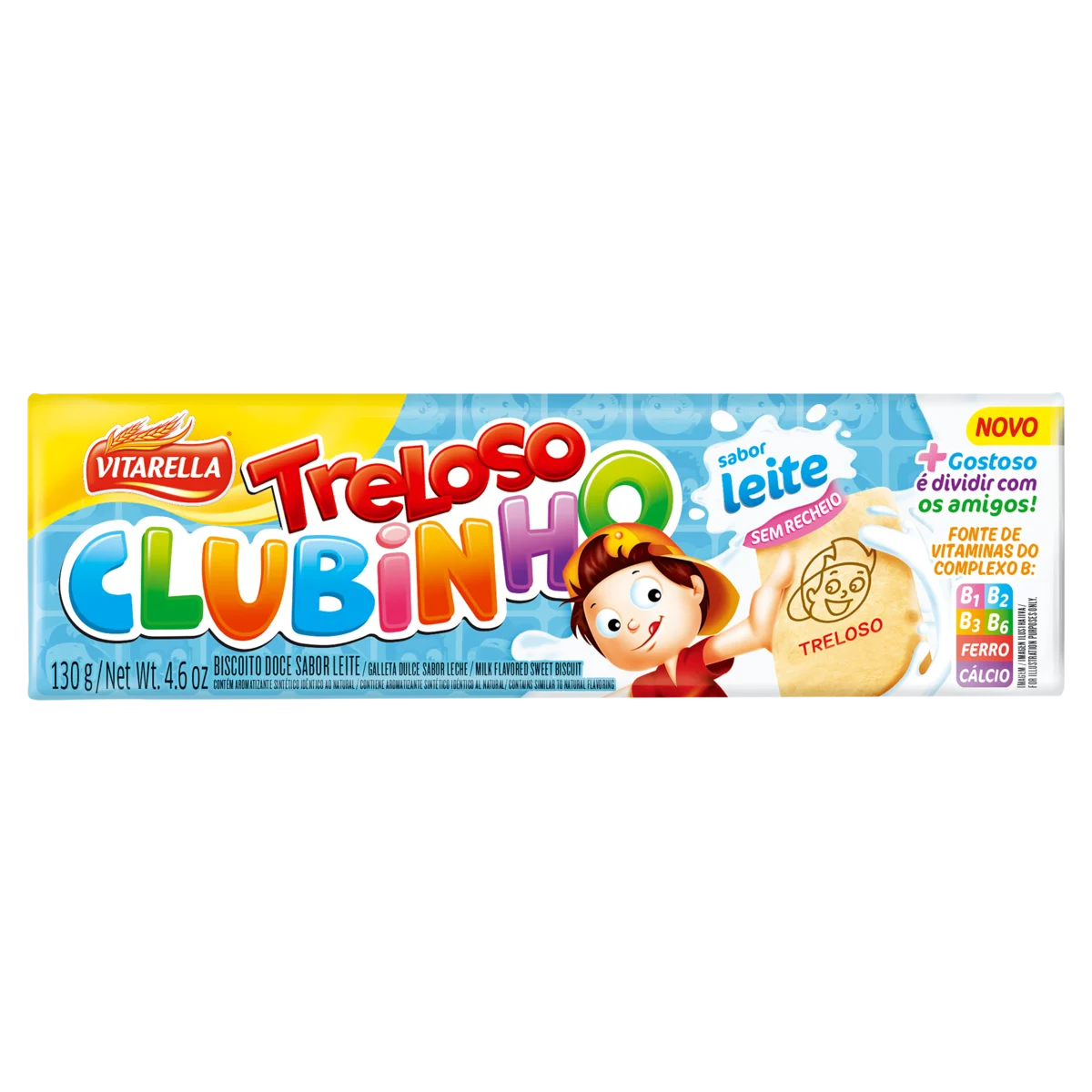 BISCOITO VITARELLA TRELOSO CLUBINHO 130G SABOR LEITE — imagem 1