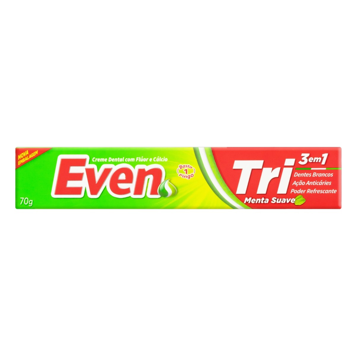CREME DENTAL MENTA SUAVE EVEN TRI CAIXA 70G