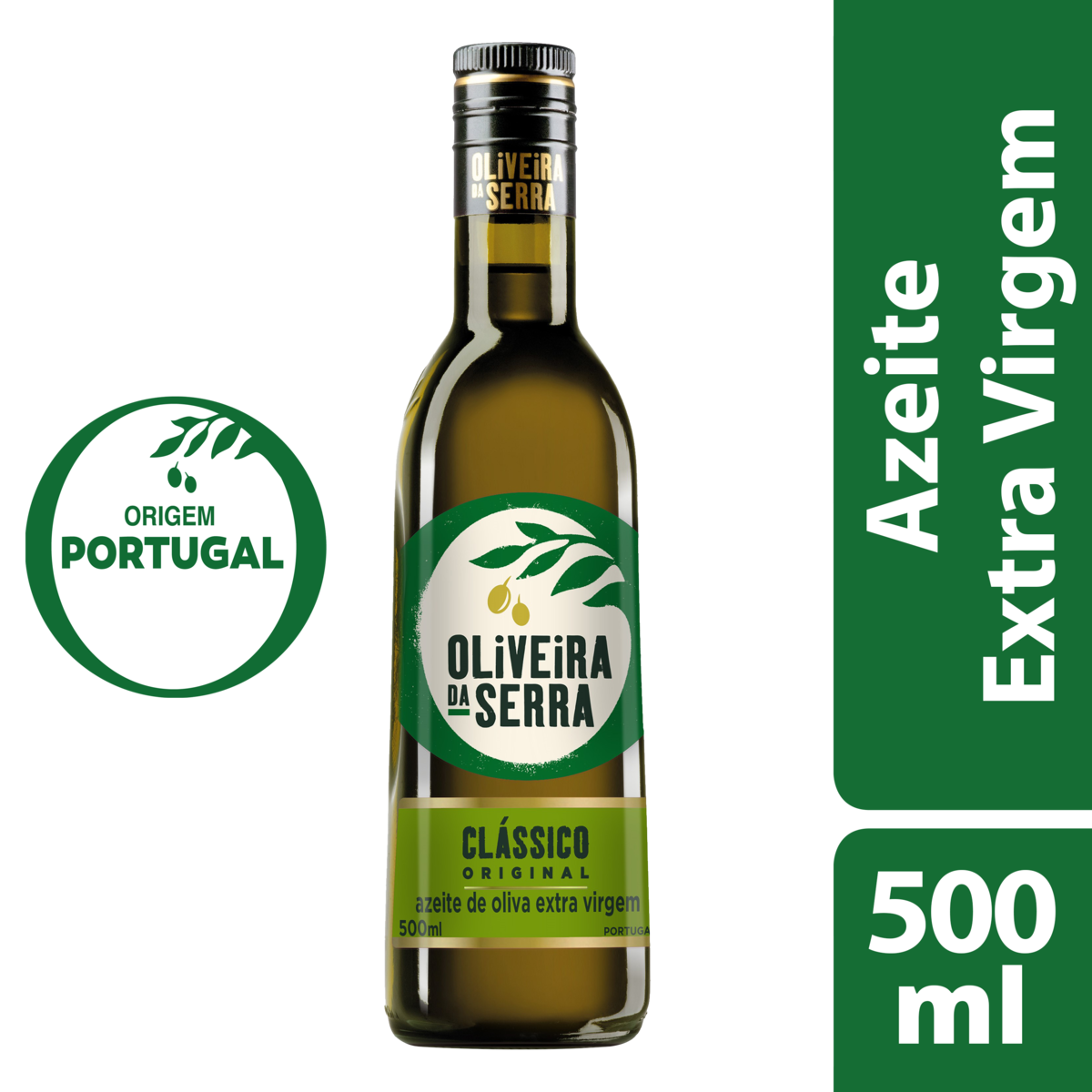 AZEITE DE OLIVA EXTRA VIRGEM CLÁSSICO PORTUGUÊS OLIVEIRA DA SERRA VIDRO 500ML