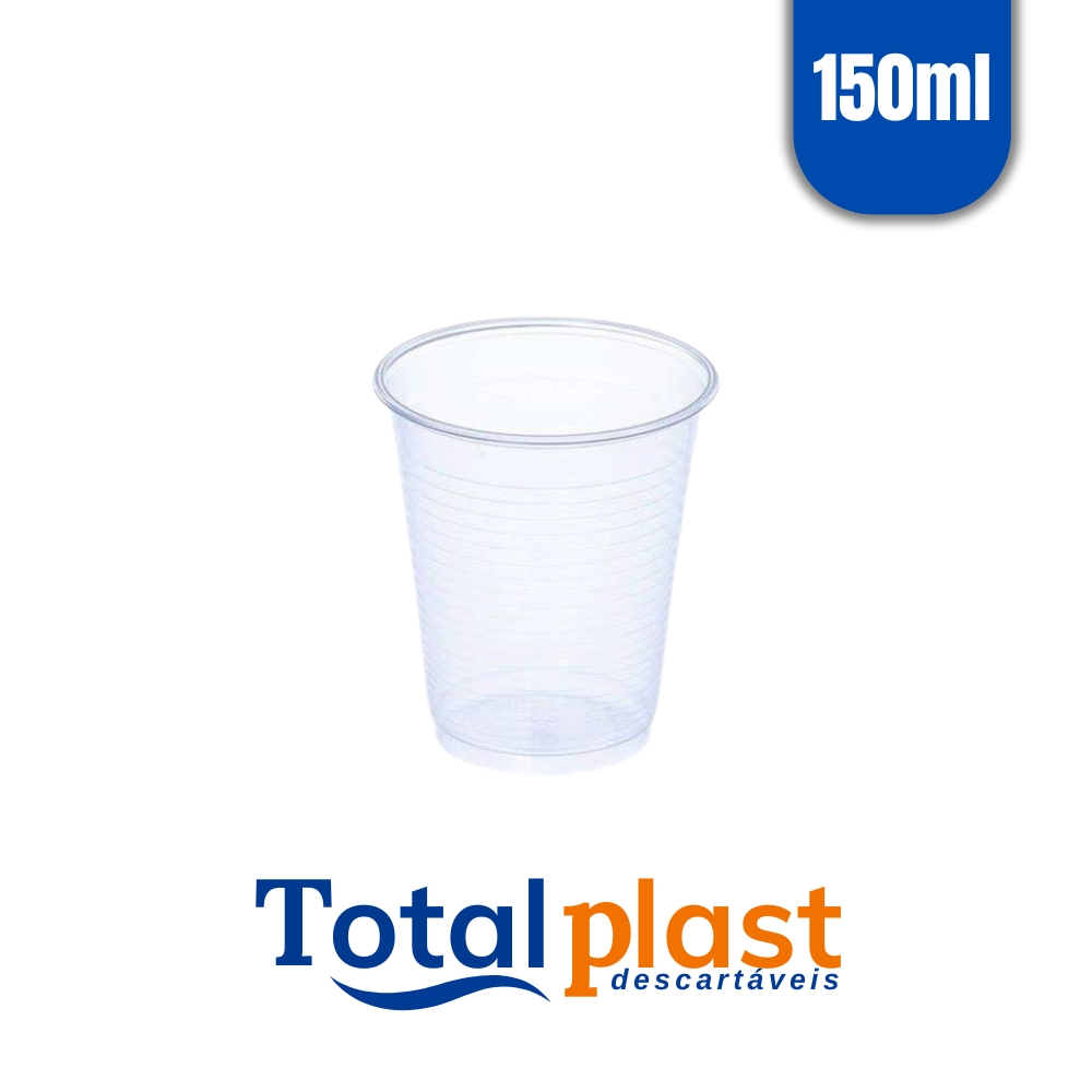 SACO DE COPOS DESCARTÁVEIS TOTAL PLAST 150ML COM 100 UNIDADES