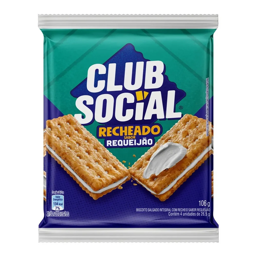 BISCOITO CLUB SOCIAL RECHEIO REQUEIJÃO