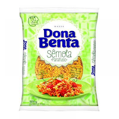 MACARRÃO DE SÊMOLA PARAFUSO DONA BENTA PACOTE 500G 0
