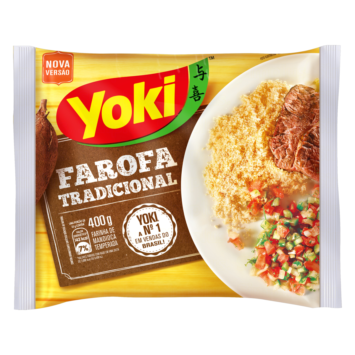 FAROFA DE MANDIOCA TRADICIONAL YOKI PACOTE 400G