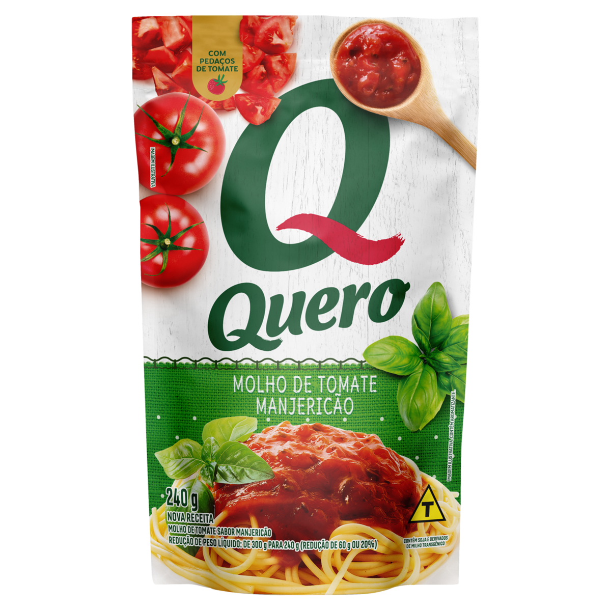 MOLHO TOMATE QUERO SACHE 240G MANJERICÃO