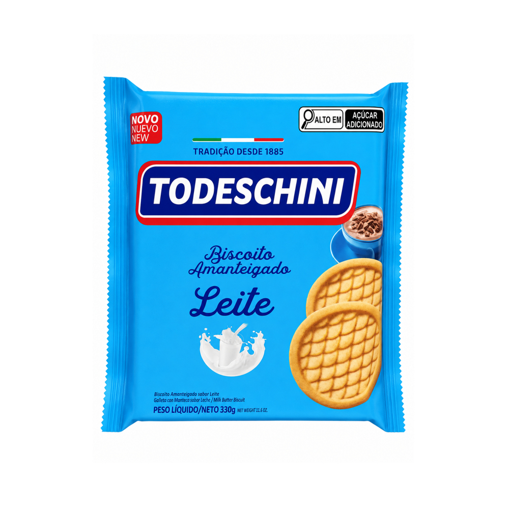 BISCOITO AMANTEIGADO TODESCHINI LEITE 330G — imagem 1