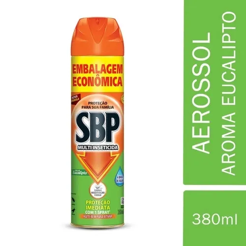 MULTI-INSETICIDA AEROSSOL À BASE DE ÁGUA ÓLEO DE EUCALIPTO SBP FRASCO 380ML SPRAY EMBALAGEM ECONÔMICA