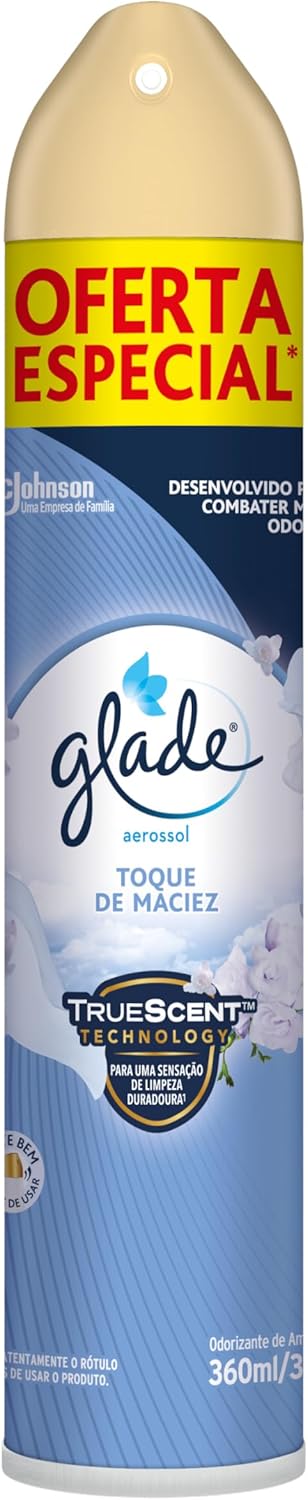 ODORIZADOR DE AMBIENTE AEROSSOL TOQUE DE MACIEZ GLADE FRASCO 360ML SPRAY OFERTA ESPECIAL