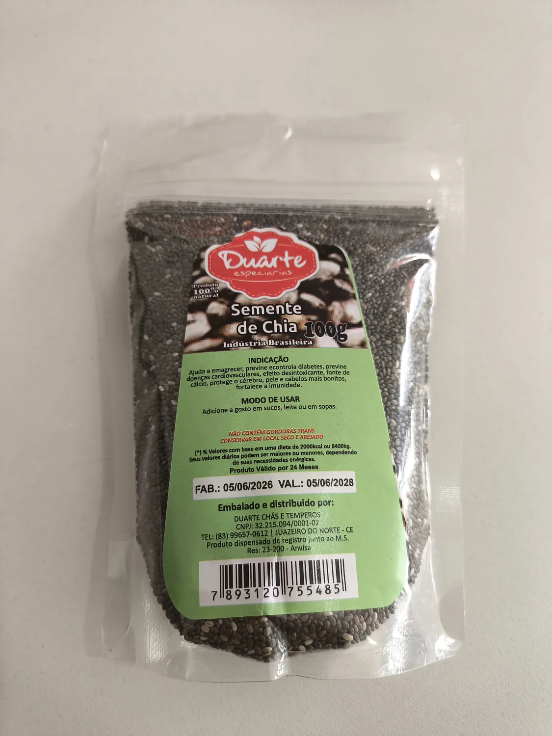 SEMENTE CHIA 100G DUARTE