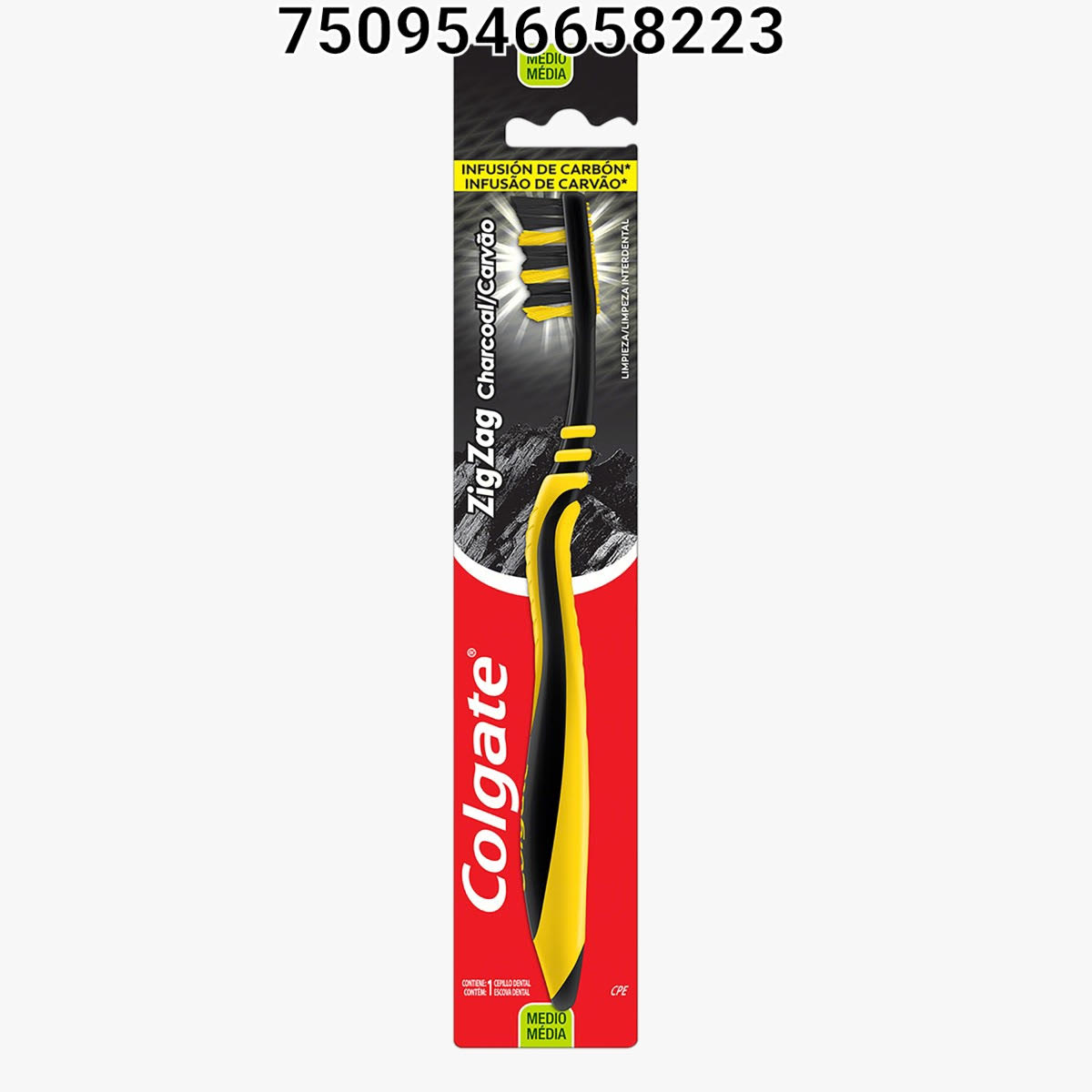 ESCOVA DENTAL MÉDIA INFUSÃO DE CARVÃO COLGATE ZIG ZAG CABEÇA NORMAL 0