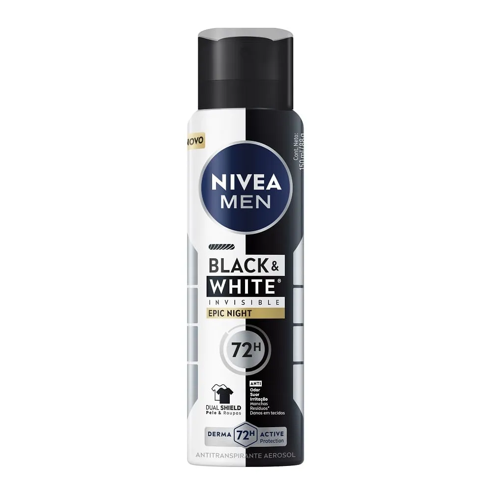 DESODORANTE NIVEA AERO 150ML B&W EPIC NIGHT MASC — imagem 1