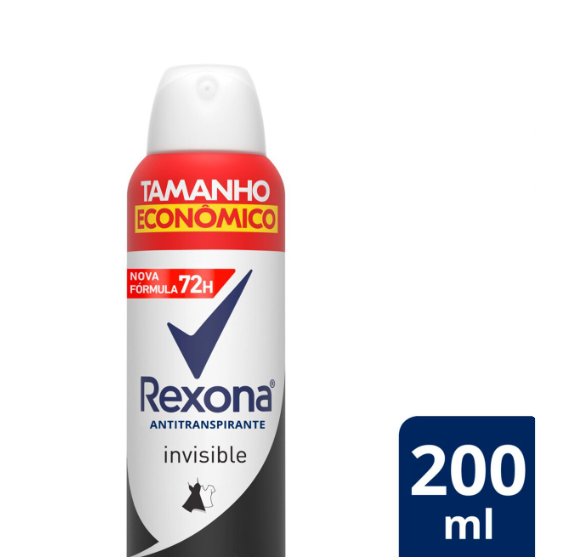 ANTITRANSPIRANTE AEROSSOL INVISIBLE REXONA 200ML SPRAY TAMANHO ECONÔMICO 0