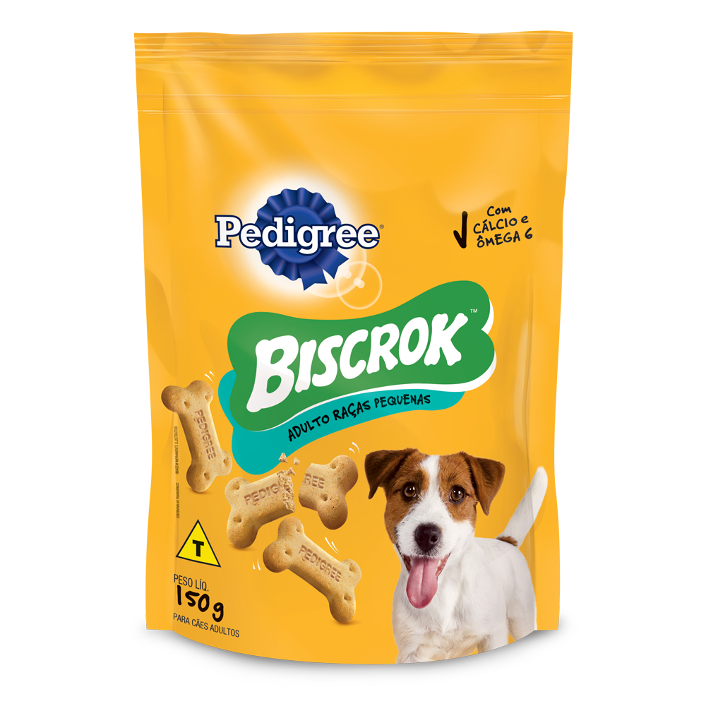 PETISCO PARA CÃES ADULTOS RAÇAS PEQUENAS LEITE PEDIGREE BISCROK POUCH 150G