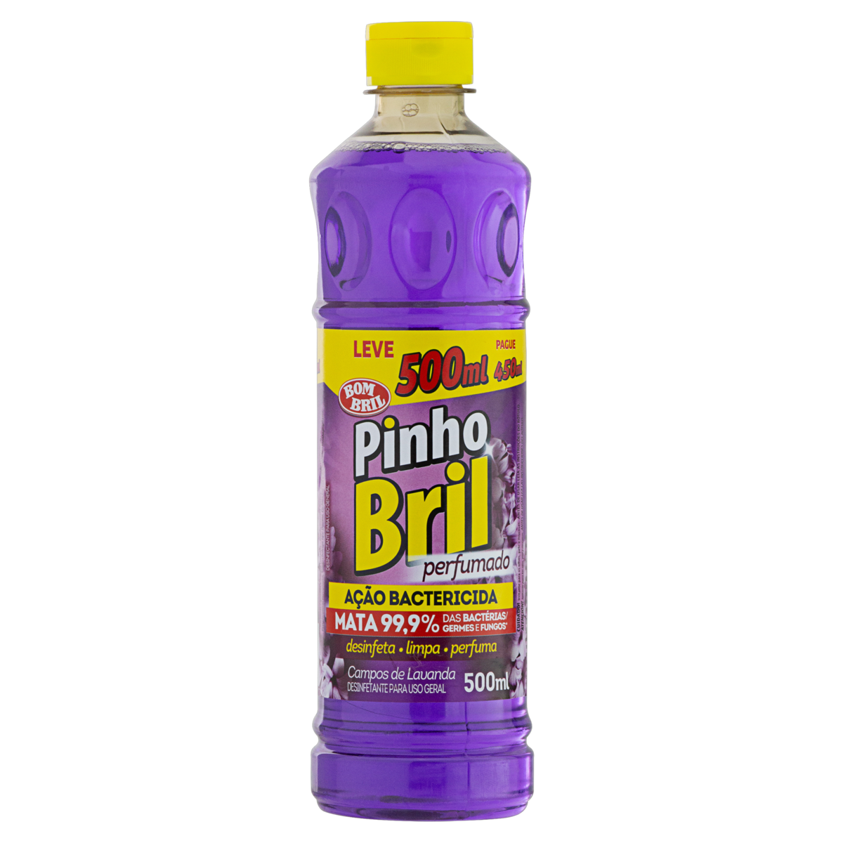 DESINFETANTE PERFUMADO CAMPOS DE LAVANDA PINHO BRIL SQUEEZE LEVE 500ML PAGUE 450ML