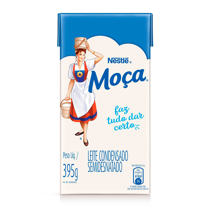 LEITE CONDENSADO SEMIDESNATADO MOÇA CAIXA 395G