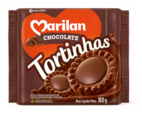 BISCOITO RECHEIO CHOCOLATE MARILAN TORTINHAS PACOTE 300G