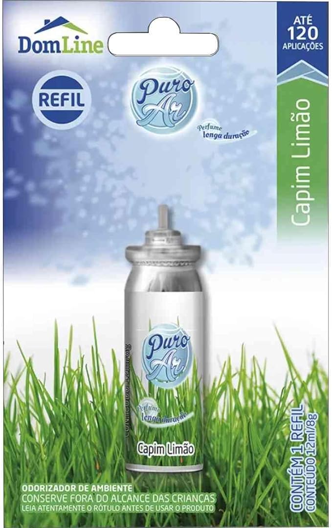 PURO AR ODORIZADOR DE AMBIENTE REFIL MINI CAPIM-LIMÃO 12 ML / 8 G