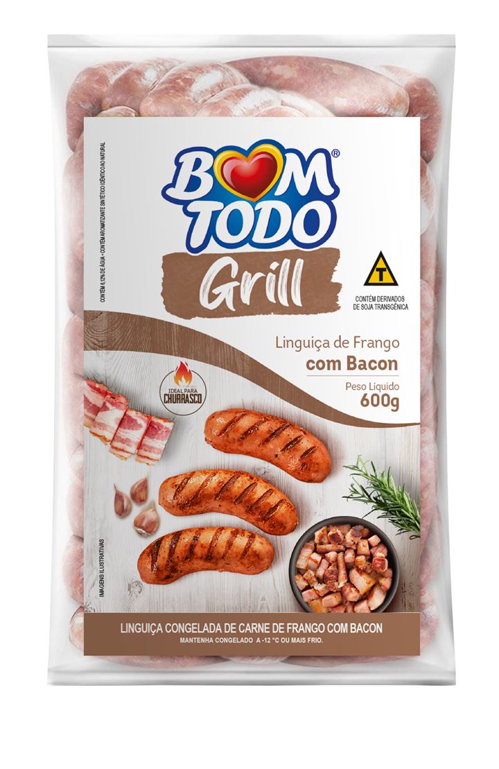 LINGUUIÇA BACON TOP GRILL CONGELADA BOM TODO 600G