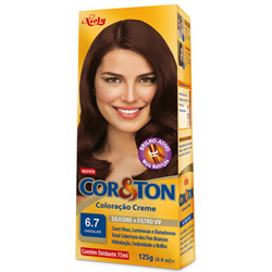 KIT COLORAÇÃO CREME COR 6.7 CHOCOLATE NIELY COR&TON