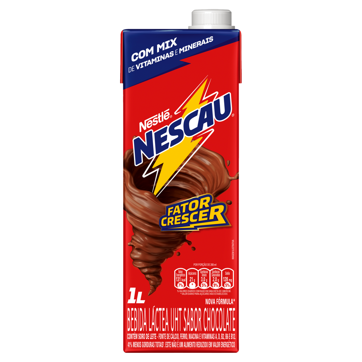 BEBIDA LÁCTEA UHT CHOCOLATE NESCAU CAIXA 1L TAMANHO FAMÍLIA 0