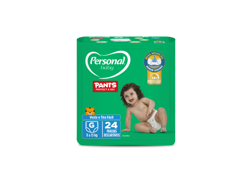 FRALDA DESCARTÁVEL PANTS PERSONAL BABY PROTECT & SEC G PACOTE 24 UNIDADES