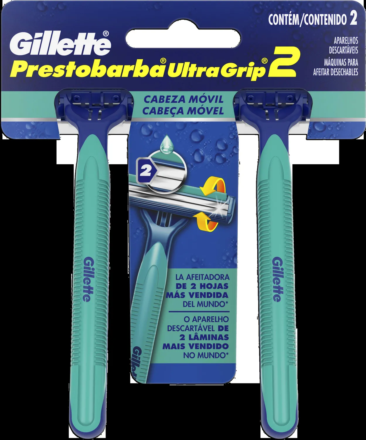 PACK APARELHO DESCARTÁVEL PARA BARBEAR CABEÇA MÓVEL GILLETTE PRESTOBARBA ULTRAGRIP 10 UNIDADES 0