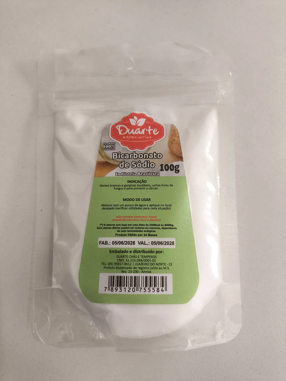 BICARBONATO DE SODIO 100G DUARTE