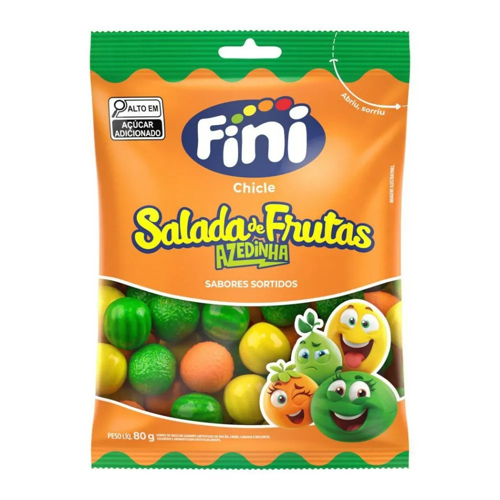 CHICLETE ÁCIDO SALADA DE FRUTAS FINI PACOTE 80G 0