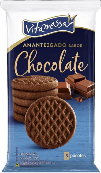 BISCOITO AMANTEIGADO CHOCOLATE VITAMASSA 360G