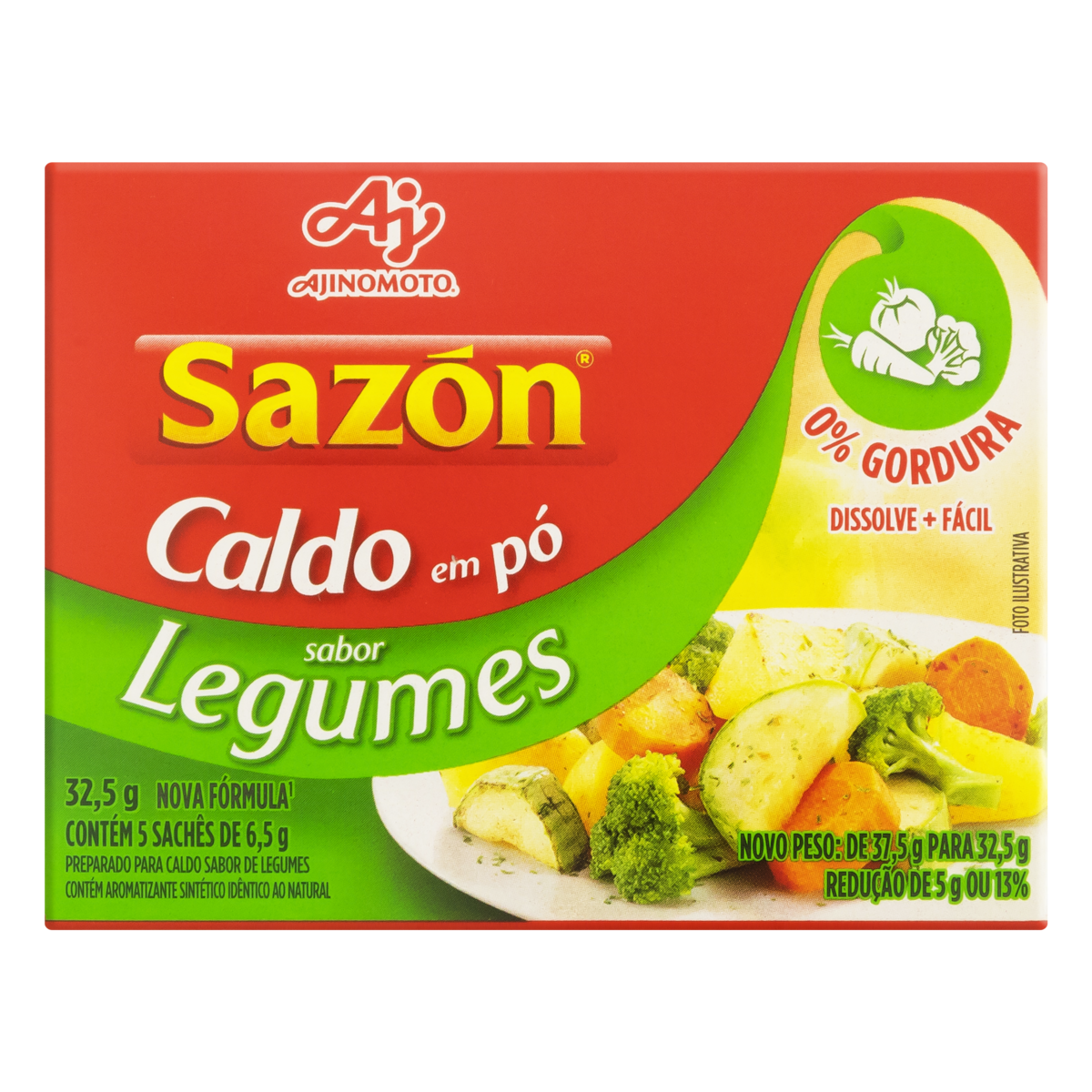 CALDO PÓ LEGUMES SAZÓN CAIXA 32,5G 0