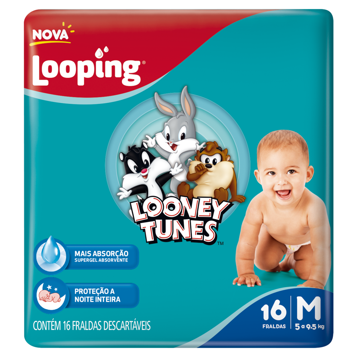 FRALDA JUMBINHO BABY LOONEY TUN M C/20UN