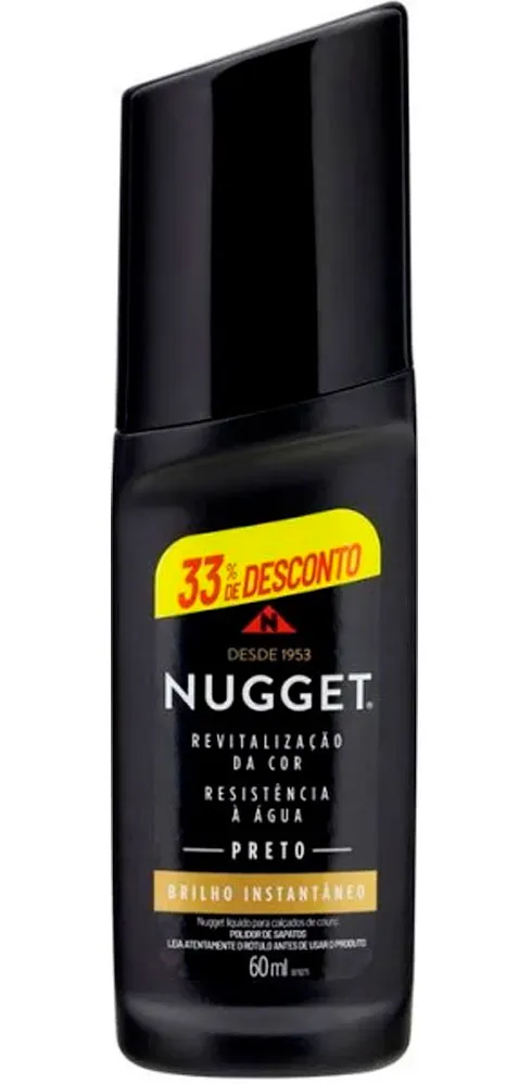 POLIDOR DE SAPATO LÍQUIDO PRETO NUGGET FRASCO 60ML PREÇO PROMOCIONAL 0
