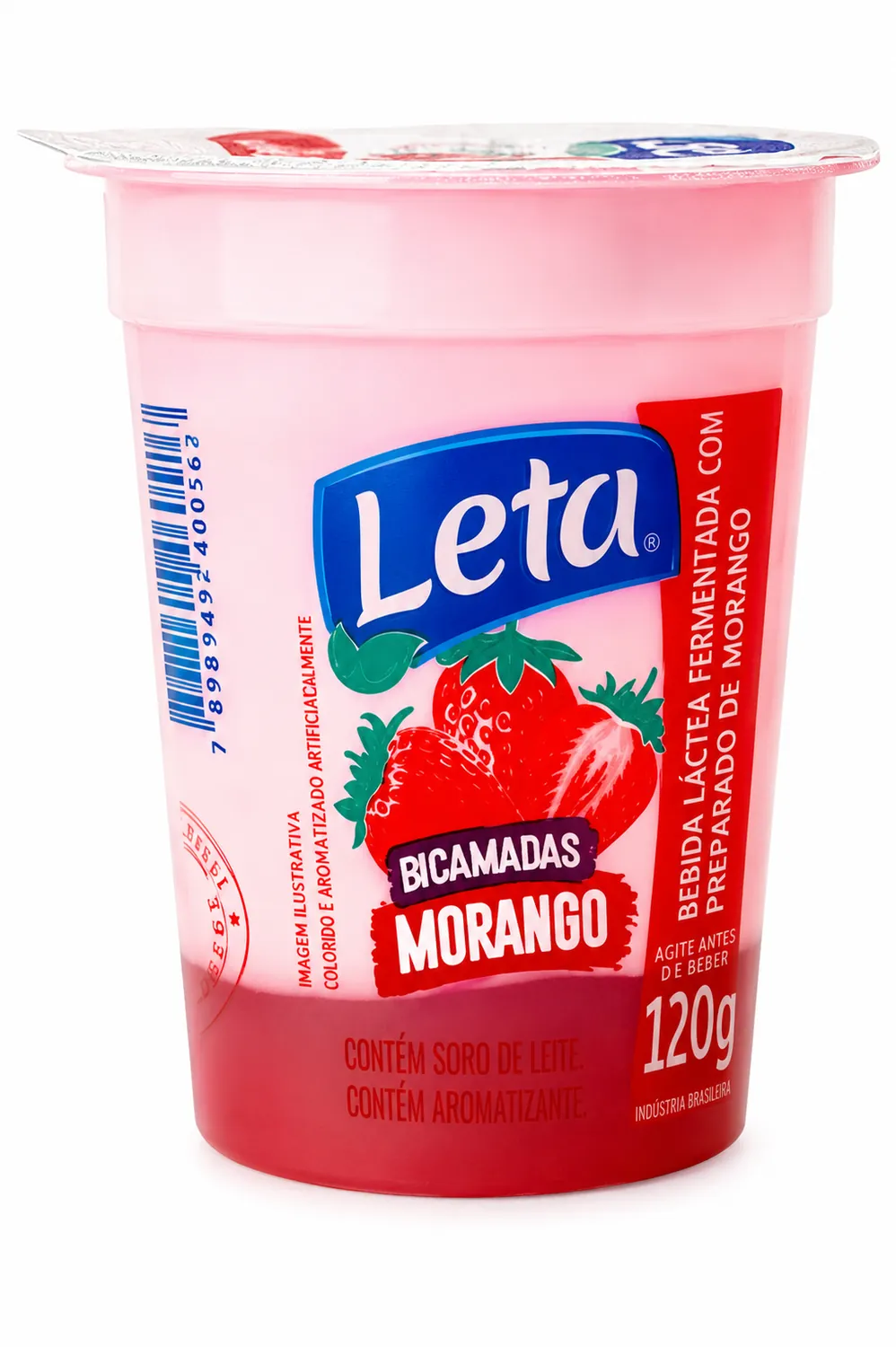 BEBIDA LACTEA LETA 120G COPO BICAMADAS MORANGO — imagem 1