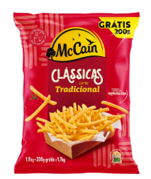 BATATA PRÉ-FRITA TRADICIONAL CONGELADA MCCAIN PACOTE 1,7KG GRÁTIS 200G