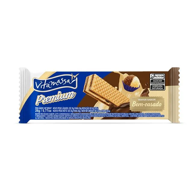BISCOITO WAFER BEM CASADO VITAMASSA 26G