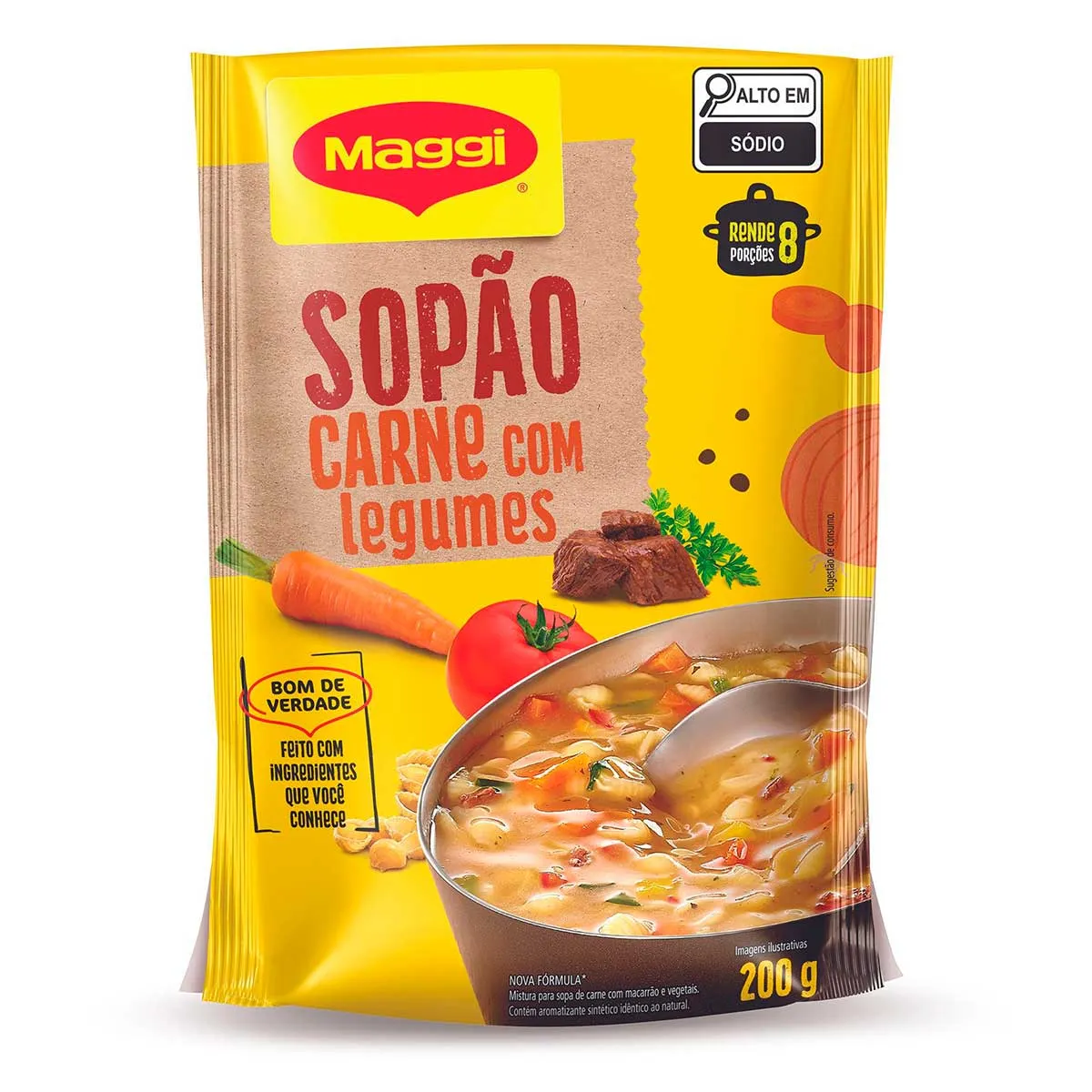 SOPÃO CARNE COM LEGUMES MAGGI SACHÊ LEVE 200G