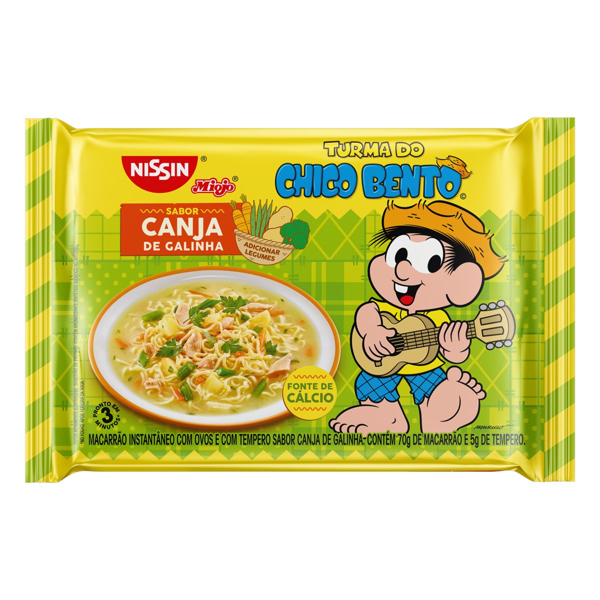 MACARRÃO INSTANTÂNEO LÁMEN CANJA DE GALINHA TURMA DO CHICO BENTO NISSIN MIOJO PACOTE 75G 0