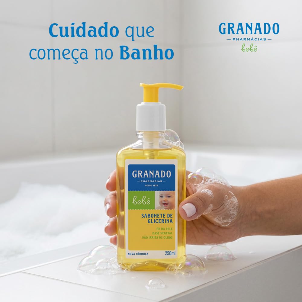 SABONETE LÍQUIDO GRANADO BEBÊ FRASCO 250ML PUMP
