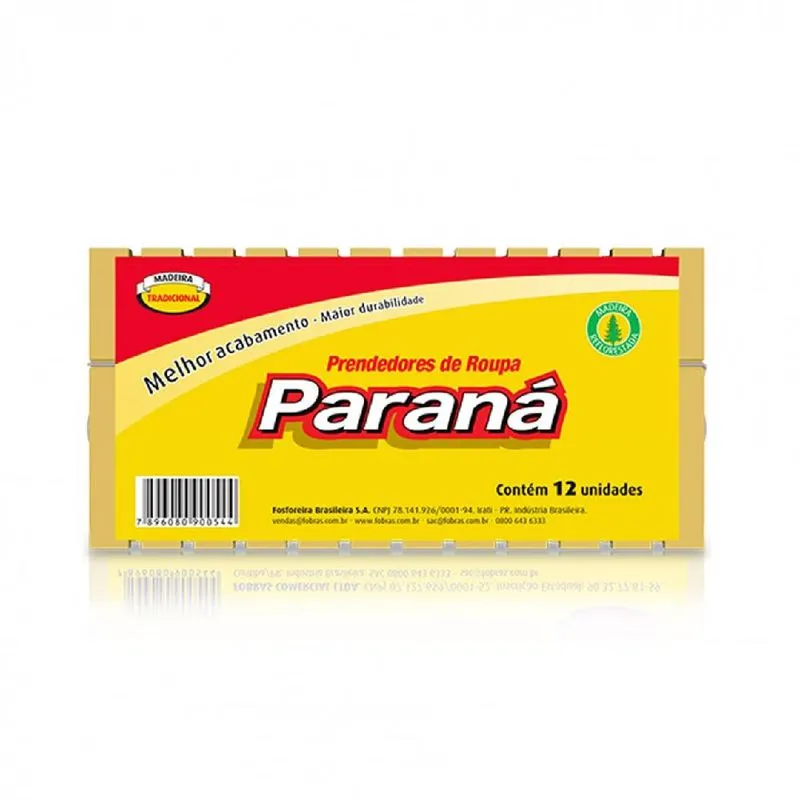 PRENDEDOR ROUPA PARANA MADEIRA GIGANTE C/12