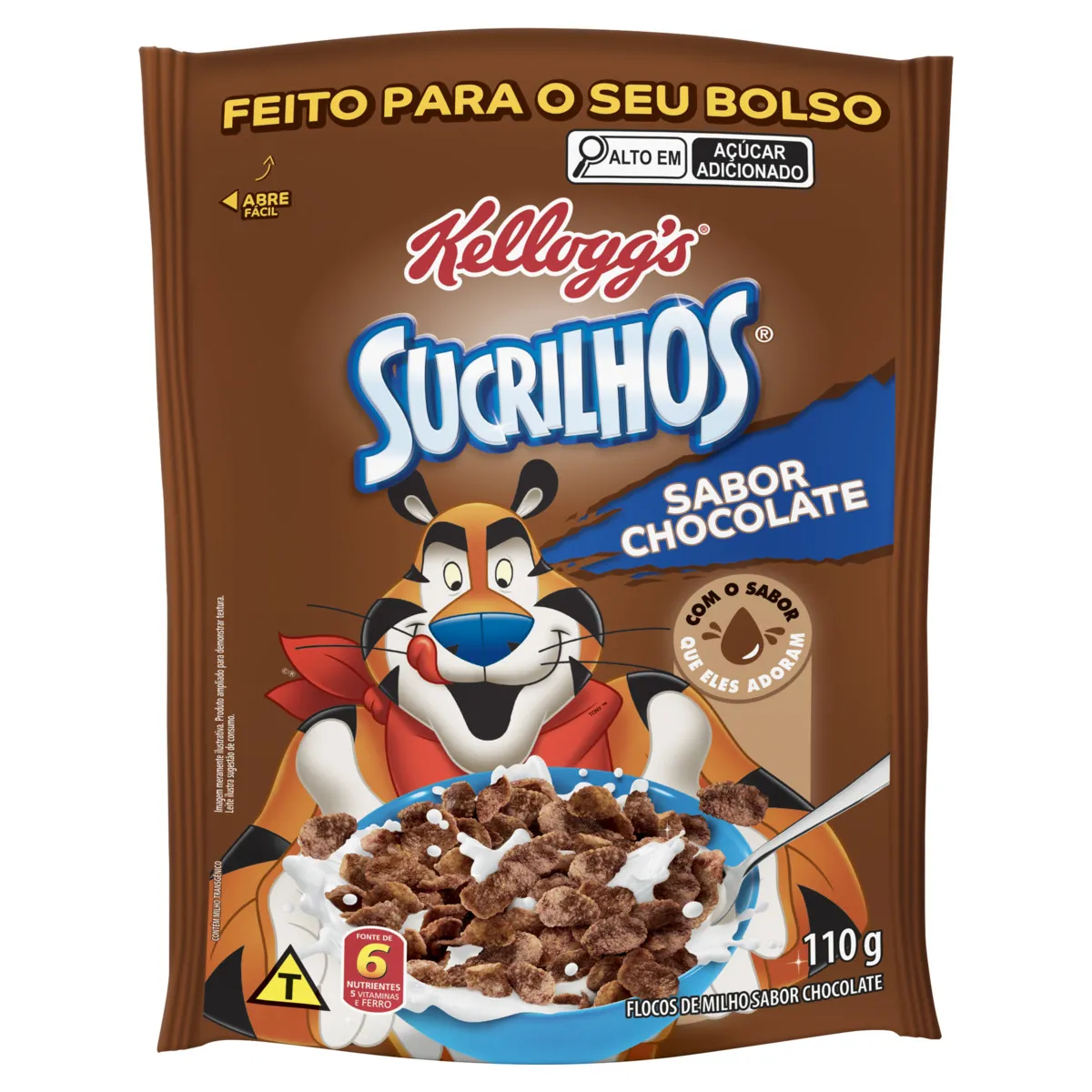 CEREAL MATINAL CHOCOLATE KELLOGGS SUCRILHOS PACOTE 110G