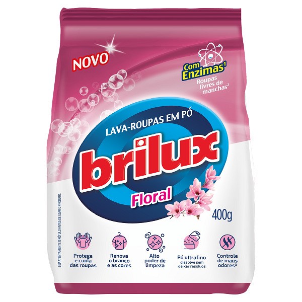 DETERGENTE EM PÓ BRILUX 400G FLORAL