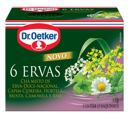 CHÁ 6 ERVAS DR. OETKER CAIXA 10G 10 UNIDADES 0
